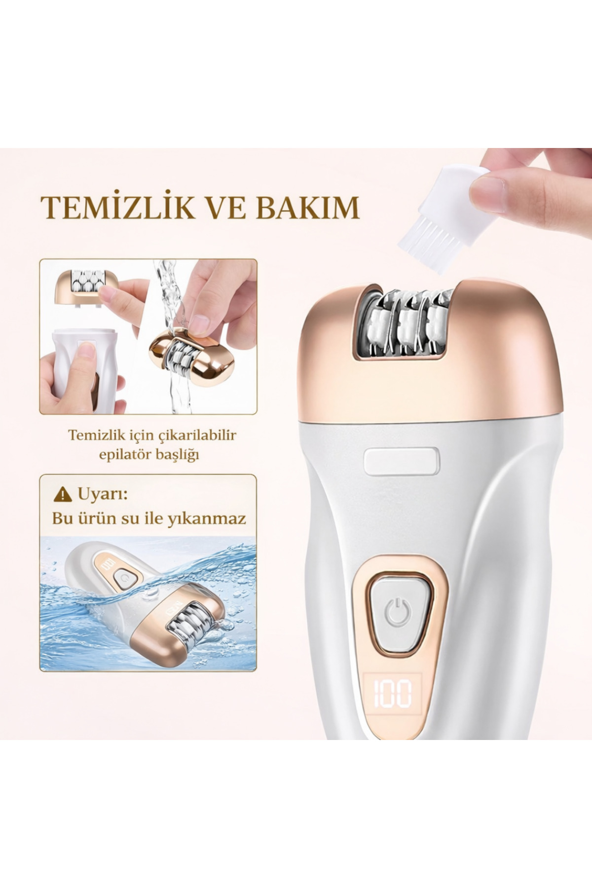 MS-6311 3'ü 1 Arada Şarjlı Epilatör Seti - Epilasyon, Tıraş ve Ayak Törpüleme Başlıklı — تصویر 5 از 8