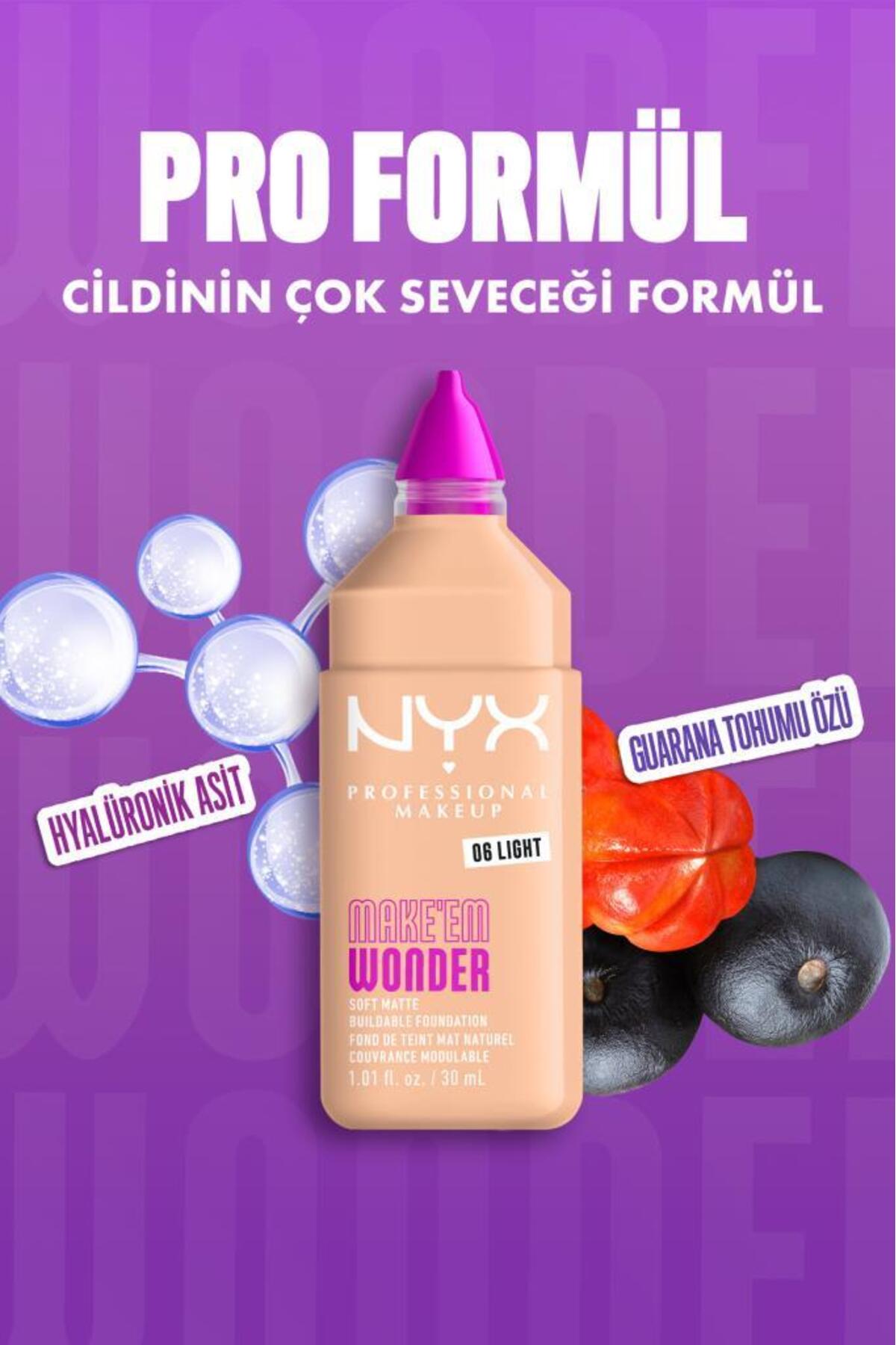 کرم پودر مات نرم و لطیف Make’ Em Wonder شماره 06 - روشن — بژ NYXMAKEMWONDERFNDT — تصویر 7 از 9