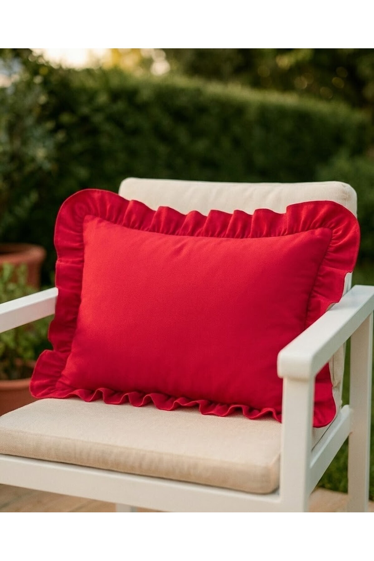 100% cotton frilly decorative pillow case – 35x50 CM