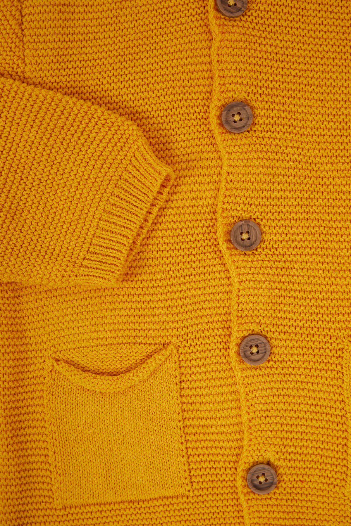 KUEZA KIDS Bebek & Çocuk Kapüşonlu Kulaklı Düğmeli Cepli Pamuklu Triko Hırka fotoğrafı 5 (önizleme)