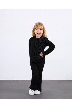 MİNİKO KİDS KIZ ÇOCUK BAYRAMLIK ÇİÇEK DETAYLI KAŞKORSE TAYTLI TAKIM