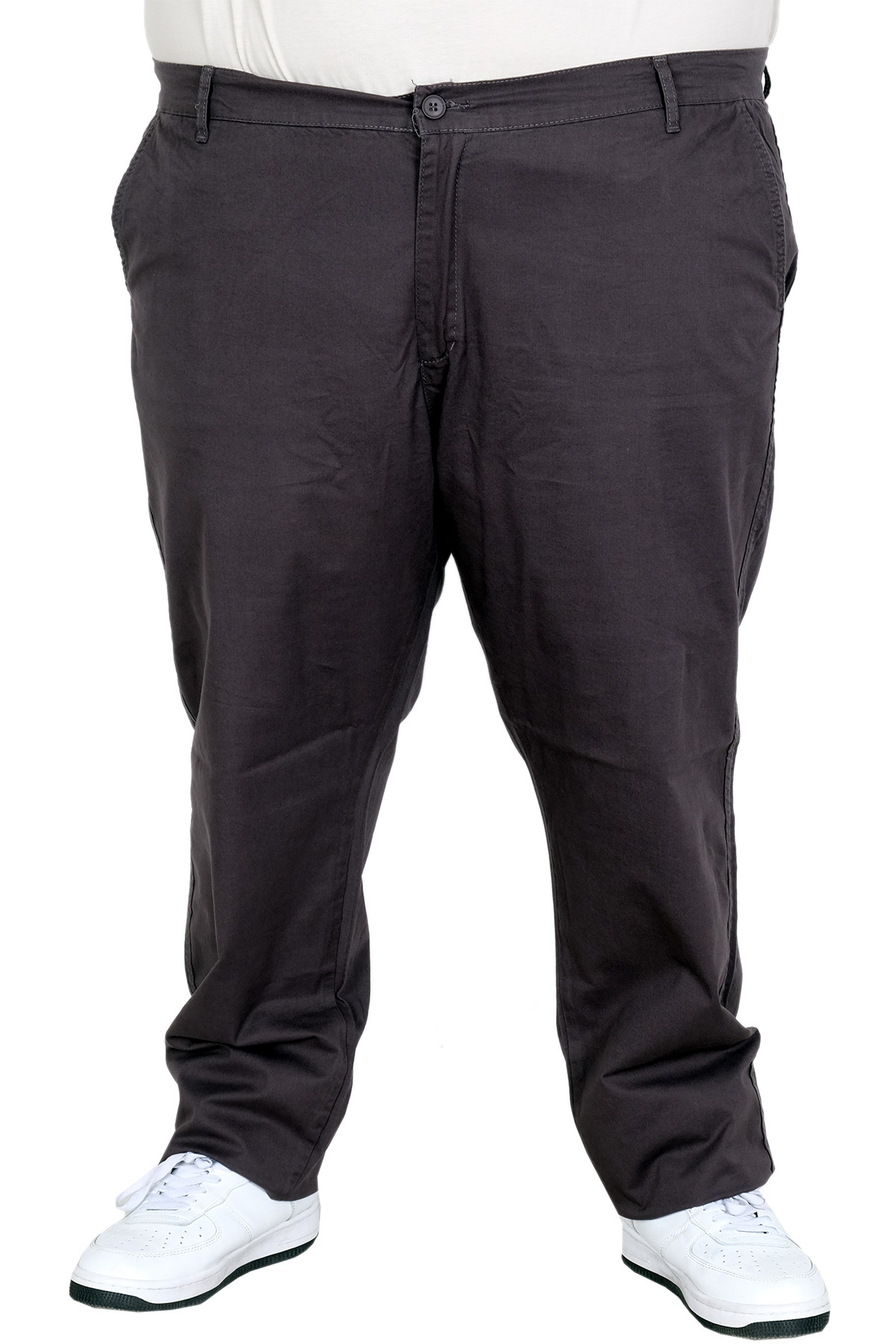 ModeXL Mode XL Büyük Beden Erkek Keten Milano Chino Pantolon 20850 ANTRASIT