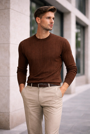 Marka Modern Bisiklet Yaka Erkek Triko Kazak