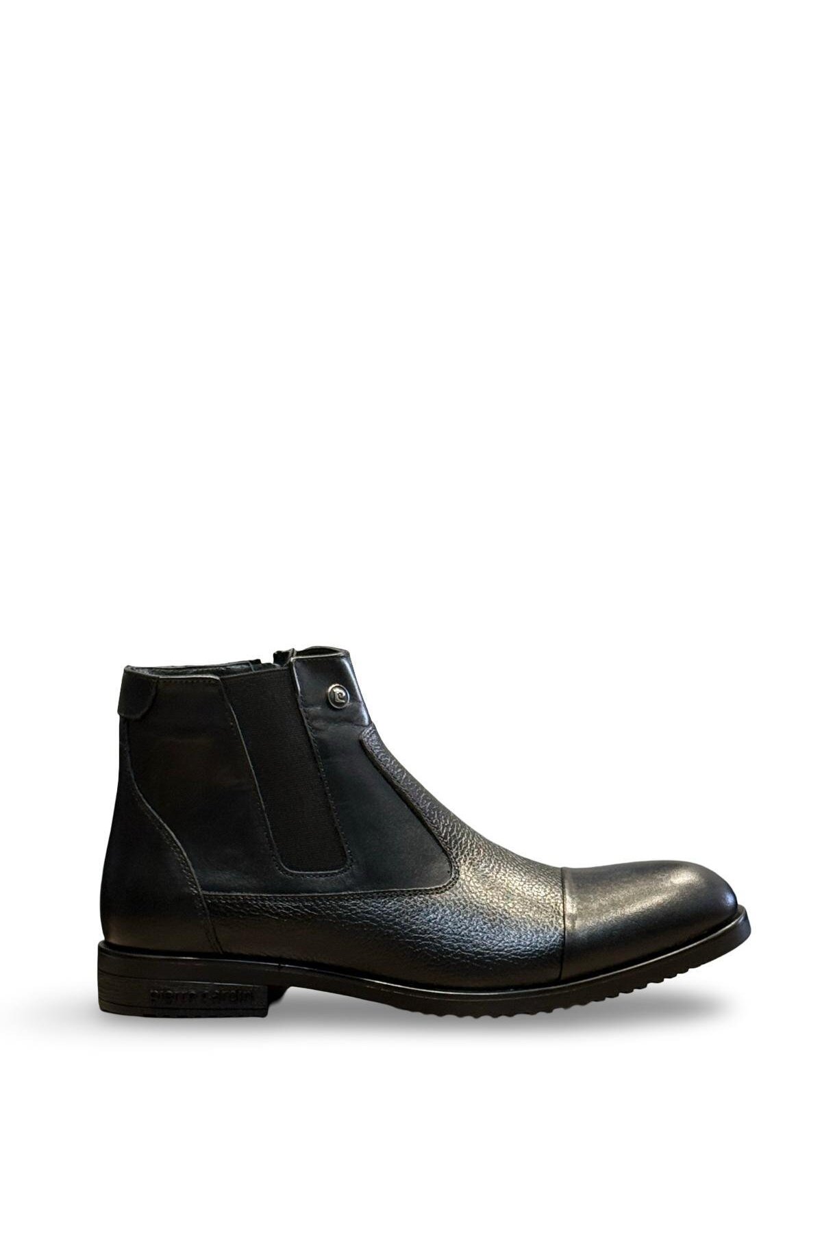 بوت کلاسیک مردانه P.Cardin با زیره لاستیکی و چرم اصل، مشکی، کد 11925251 پیر کاردین بوت Pierre Cardin