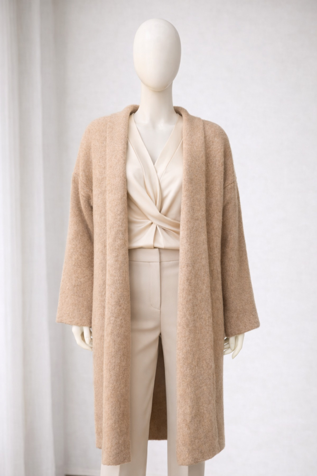 arslan triko  Camel Kadın Uzun Triko Hırka