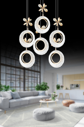 KUZEY AYDINLATMA VENEDİK 3 RENK 5+1 KUMANDALI MODERN AVİZE AYDINLATMA