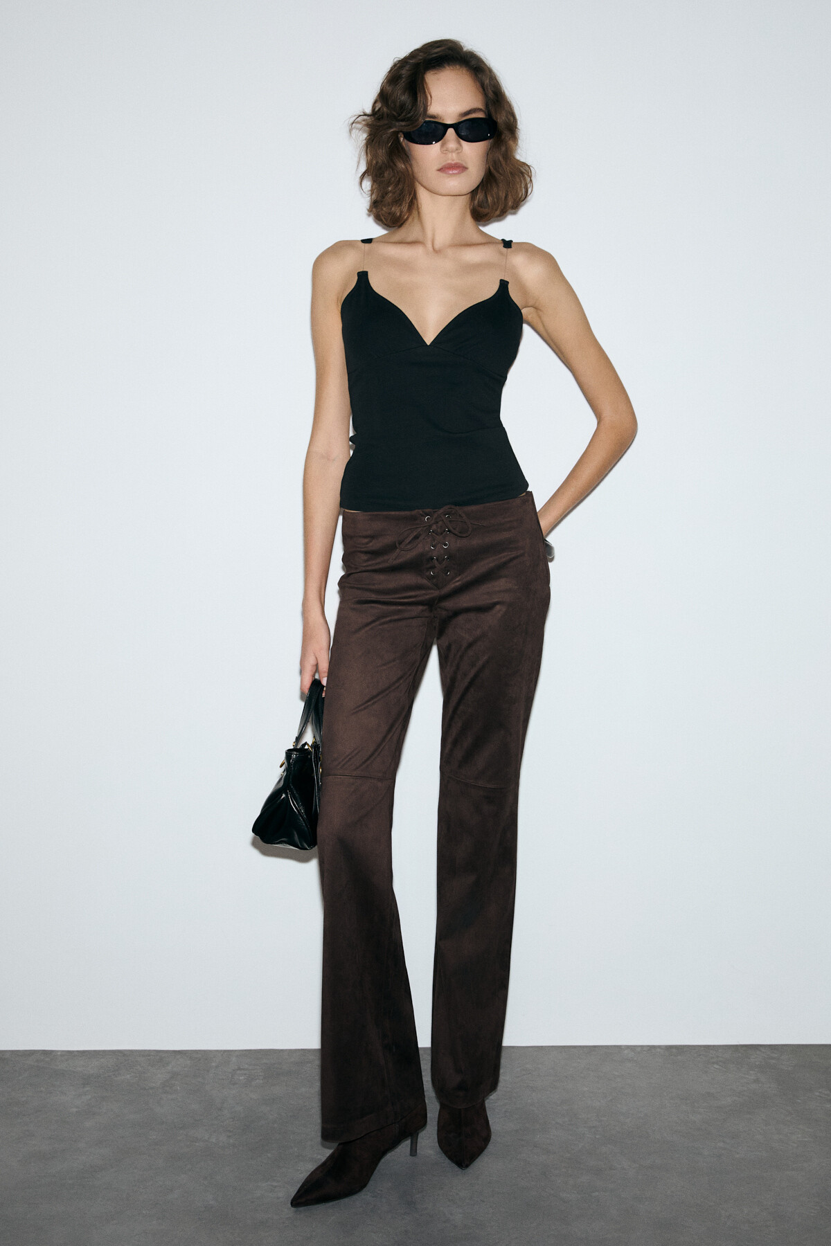 GRIMELANGE  MONSTERY Kadın Yumuşak Ve Esnek Kumaşlı Silikon Askılı Bluz Siyah Bluz - Görsel 3