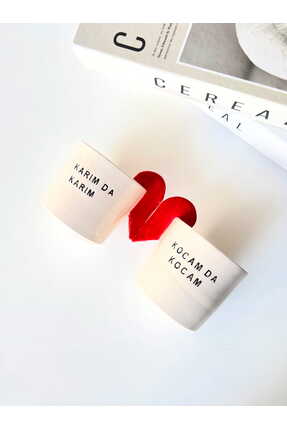 sece Sevgililer Günü Özel Kalp Tasarımlı 2'li Seramik Kupa Seti (200 ml)