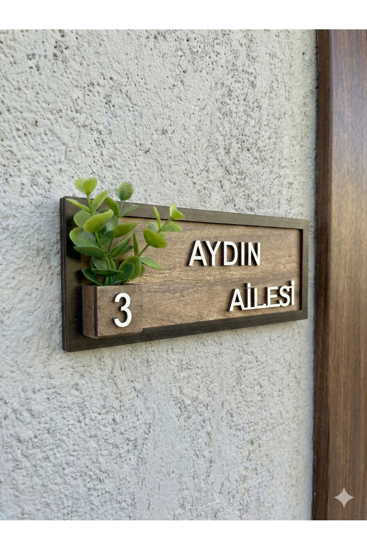 Personalized Wooden Door Name Plate Flower Door Sign Decorative Door Ornament (23x10) cm