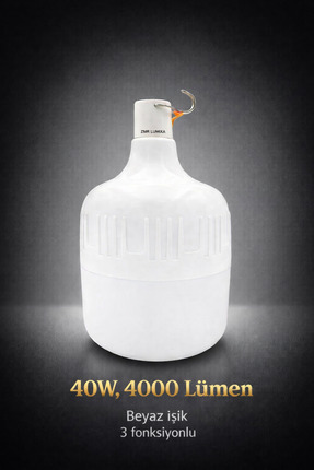 ZMR LUMIX ŞARJLI AMPUL 40 W 4000 LÜMEN 3 FONKSİYONLU