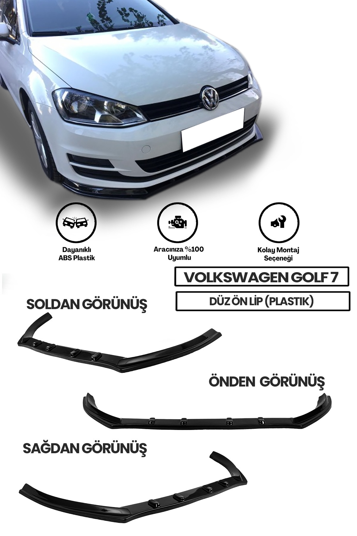 Golf 7 Düz Ön Lip (plastik)