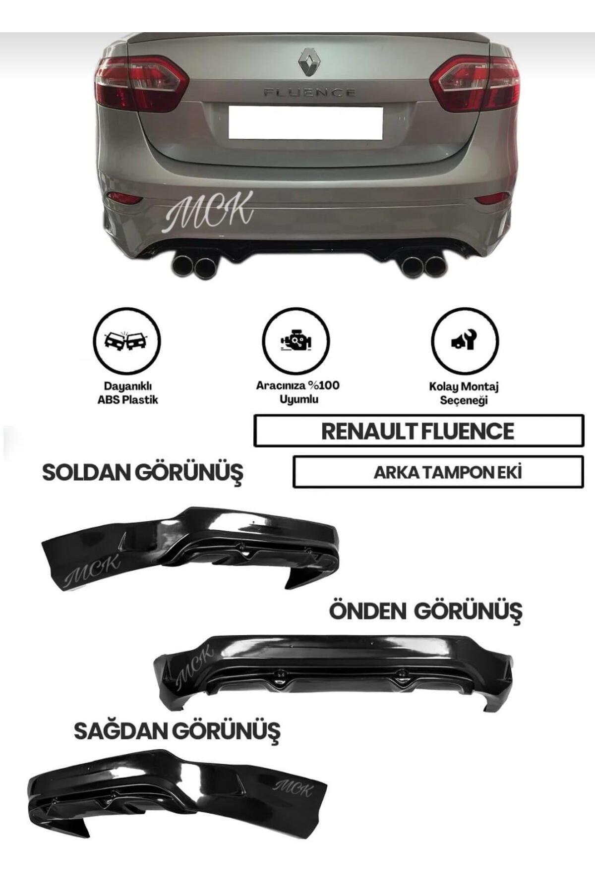 Renault Fluence uyumlu Makyajlı Sağ Sol Çift Çıkışlı Arka Ek (plastik)
