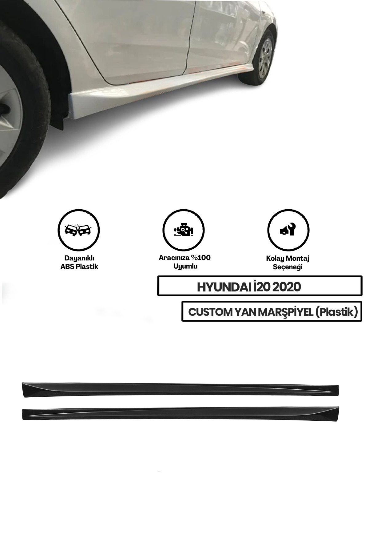 Hyundai I20 2020 Yan Marşpiyel (Çift) (Plastik)