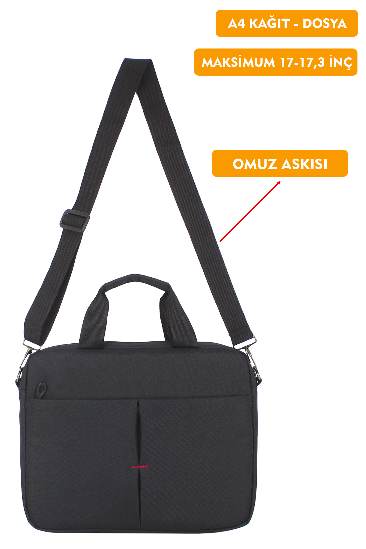 Dada  17"-17,3" inç Laptop Evrak Çantası Tablet A4 Kağıt ve Dosya Uyumlu Darbe Emici Koruma Omuz Askılı - Görsel 4