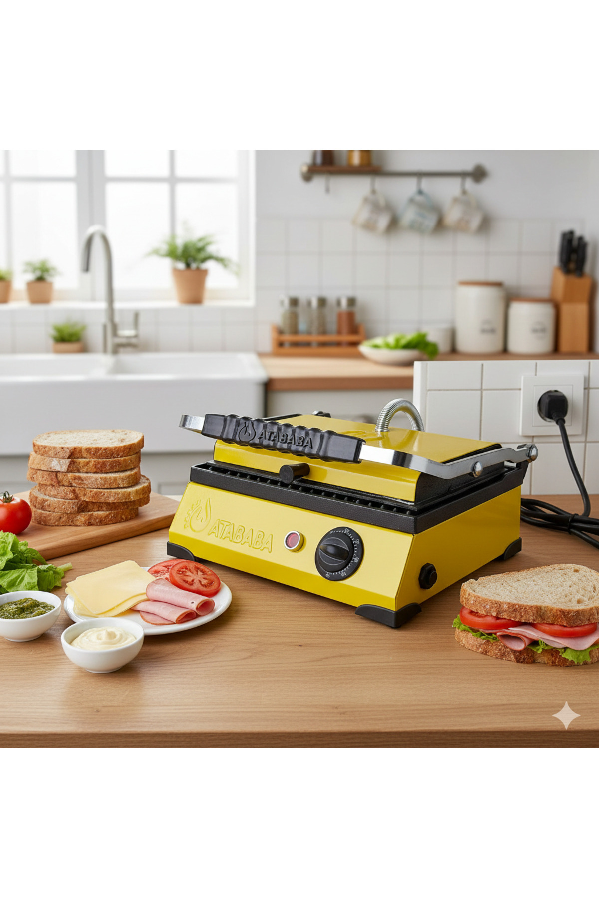 HDF Atababa 8 Dilim Döküm Plaka Ev Tipi Tost Makinesi - Büfe Tipi 220V