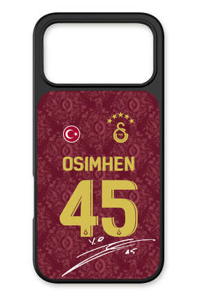 Galatasaray iPhone 17 Pro Max Uyumlu Victor Osimhen 3. Forma İmzalı Cam Lisan...