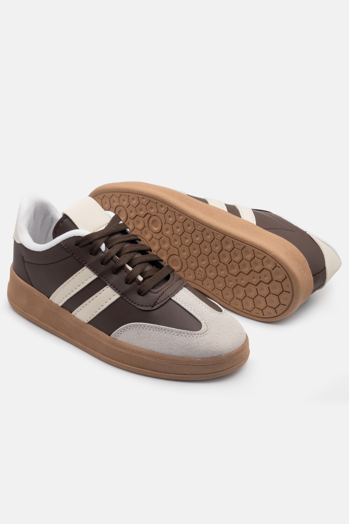 Beınsteps  Sneaker Unisex Kadın Erkek Model Hafif Taban Kahve Bej Günlük Spor Ayakkabı - Görsel 5