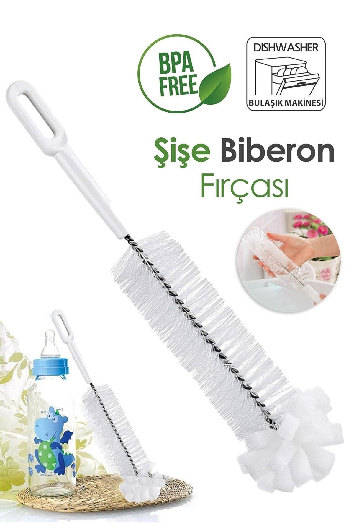 RELATOS Premium Lüks Şişe ve Biberon Fırçası - Ultra Dayanıklı Profesyonel Temizlik & Kristal Parlaklık fotoğrafı 2 (önizleme)