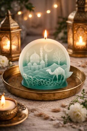Mumoda Candle House Ramazan Esintisi - Cami Motifli Dekoratif Mum