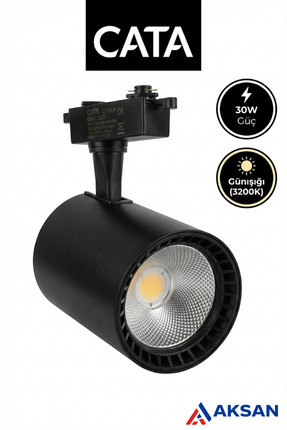 Cata CT-5334 Babil COB LED Ray Spot Lamba 30W Günışığı Siyah (Monofaze Uyumlu...