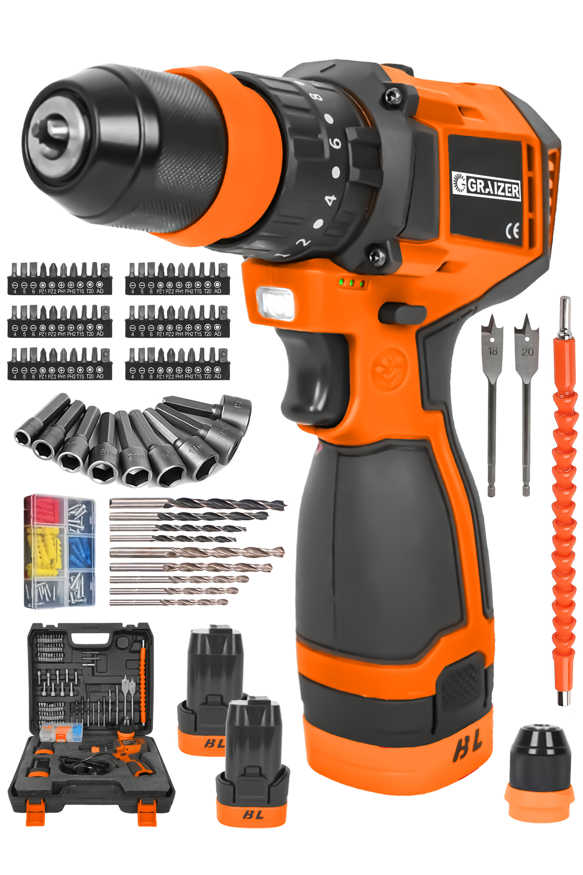 Graizer T 18 (brushless) Darbeli Çelik Şanzuman Kömürsüz Şarjli
