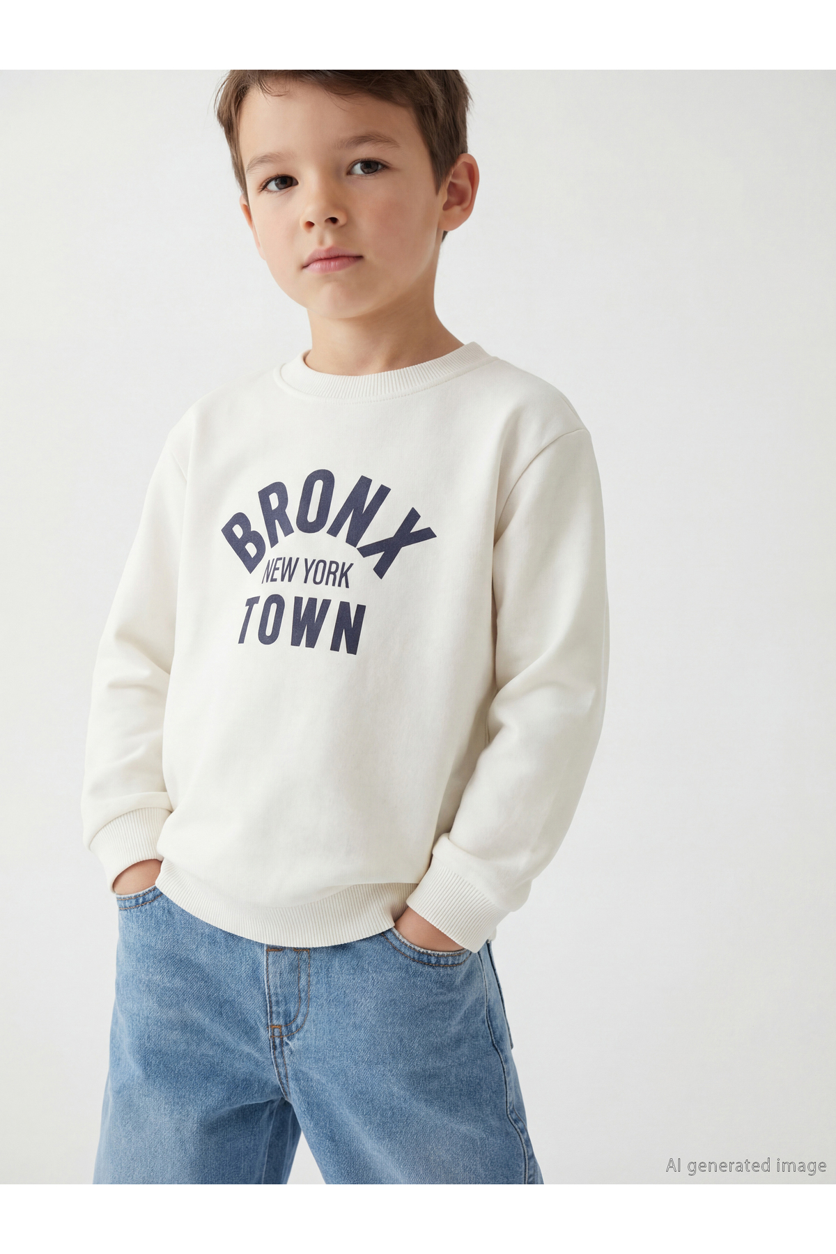 LC Waikiki Meral Collection Gri Baskılı Erkek Çocuk Kalın Sweatshirt fotoğrafı 2 (önizleme)