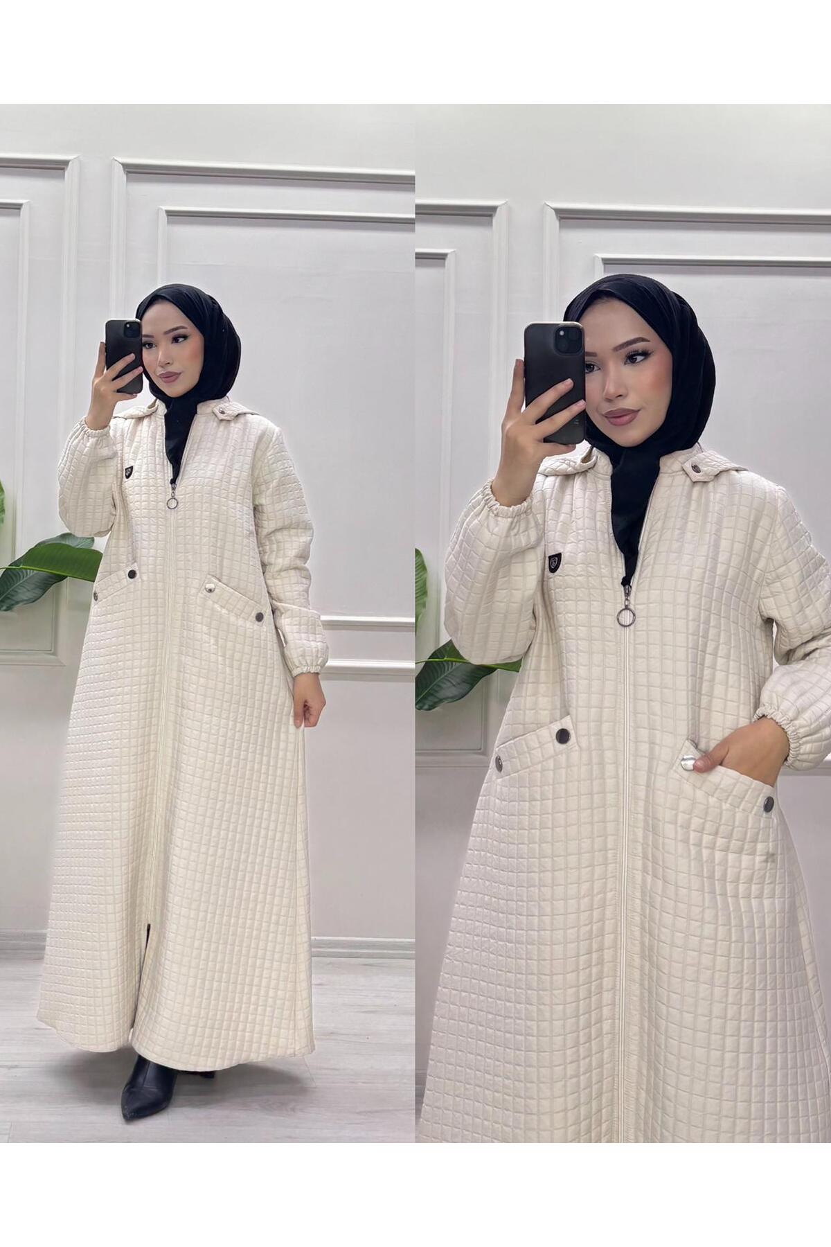 moda acar TAM BOY FERMUARLI KAPİTONE MONT