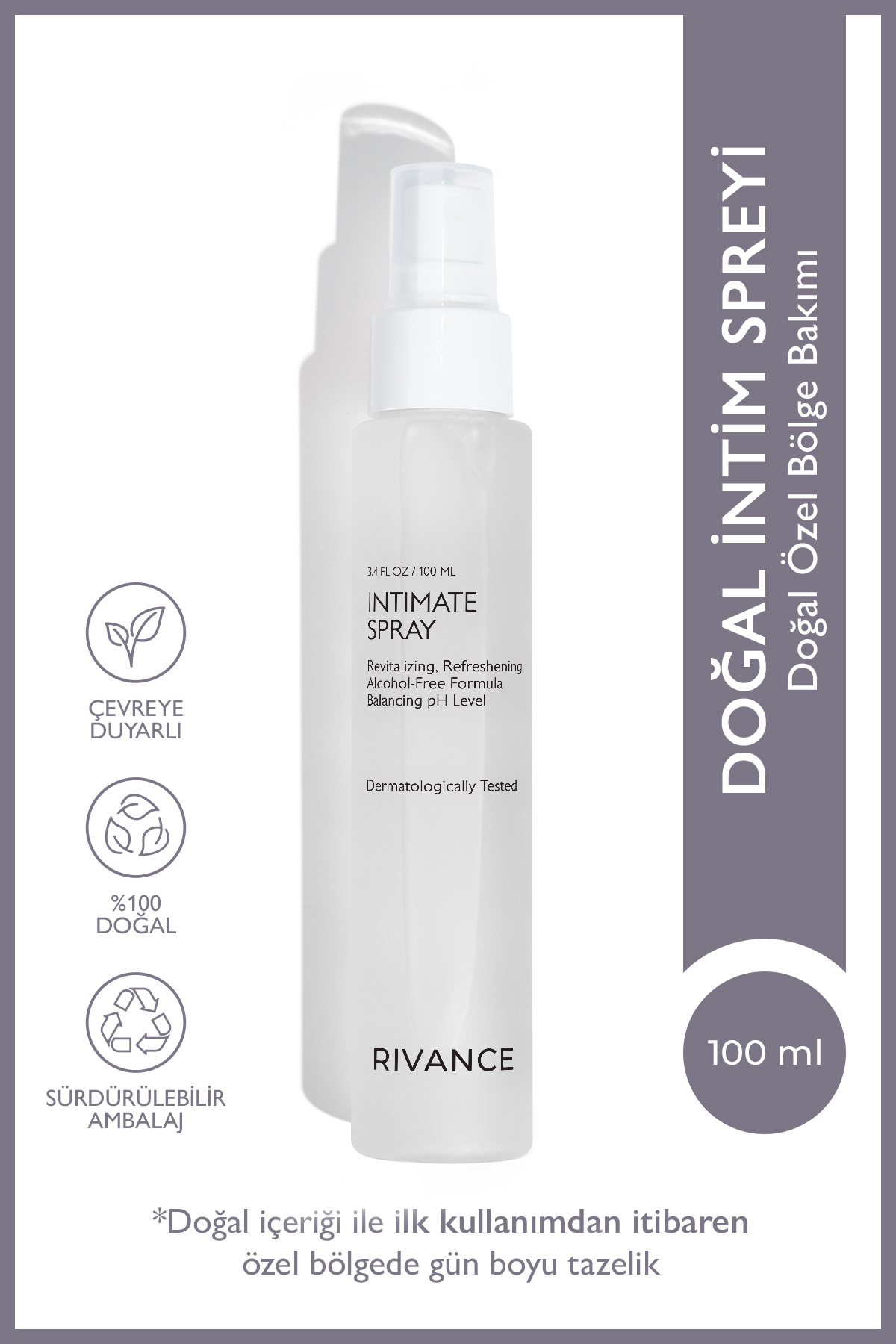 Rivance Durulanmayan LEAVE-ON pH 4.2 Sülfatsız İntim Ferahlık Spreyi 100 ML
