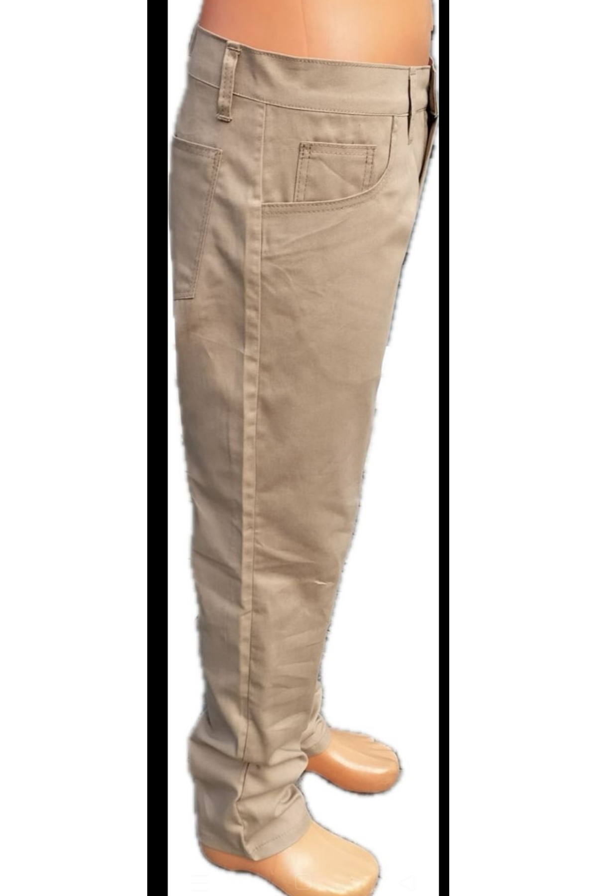 BeyzDenim Klasik Koyu bej likralı pamuk gabardin Battal Büyük Beden pantolon görsel 2
