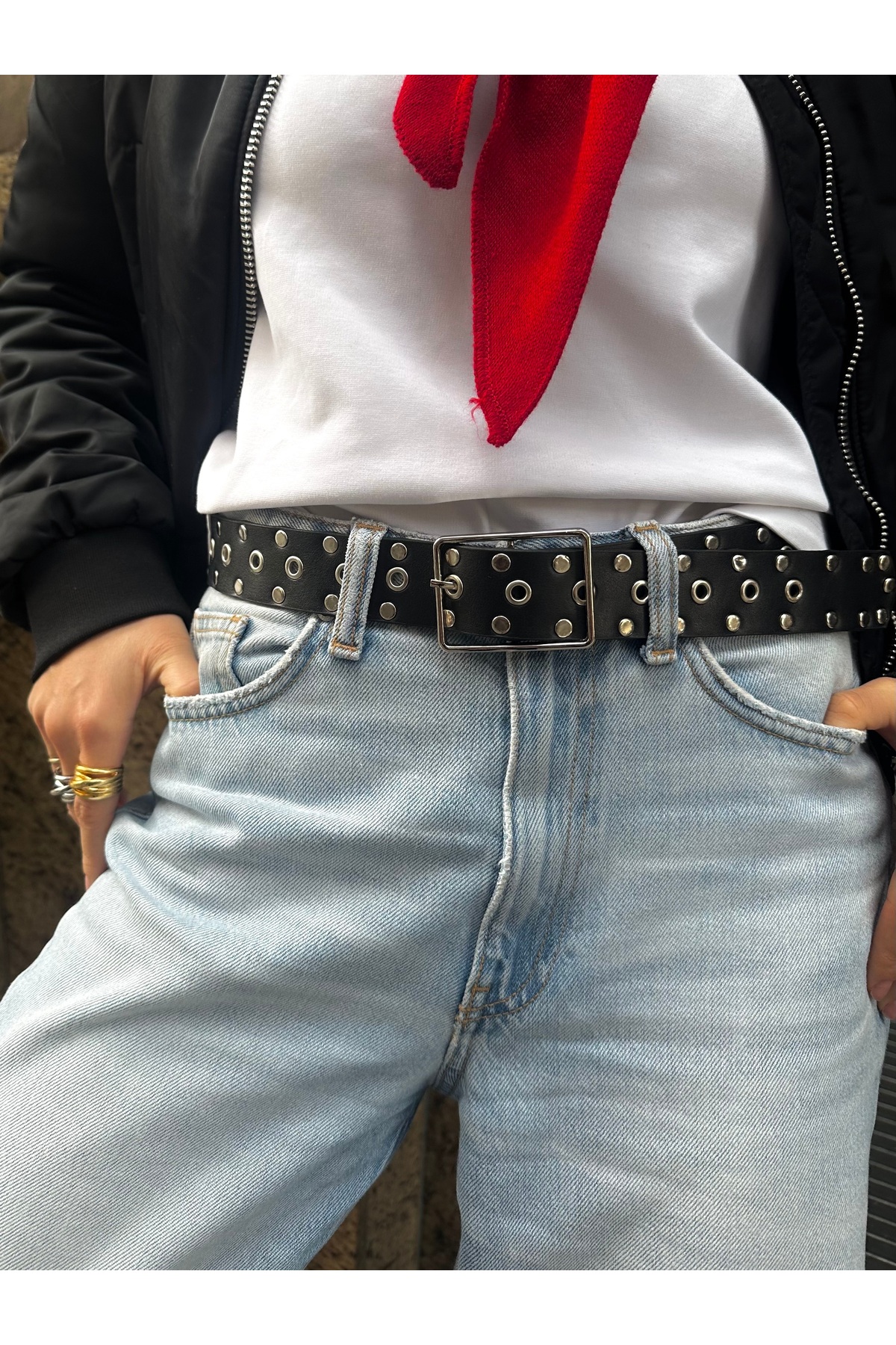 coaksco Kadın Klasik Toka Rocker Kemer görsel 2