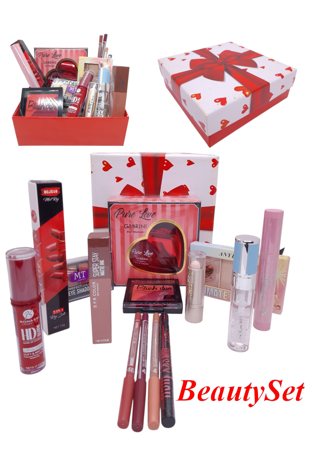 BeautySet Super Make Up Hediye Makyaj Seti 15 Parça Sevgililer
