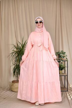 fatmamoda Büzglü Katlı Yaz Güneşi Salaş Elbise