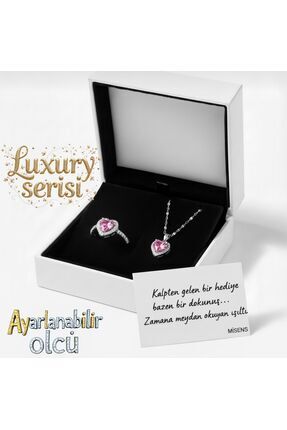 Misens Işıltılı Lila Kolye Kalp Ve Ciddi İlişki Yüzük Seti 14 Şubat Sevgilile...
