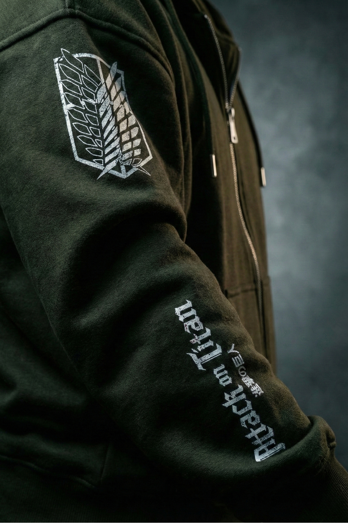 Liber  Attack On Titan - Fermuarlı Hoodie Oversize Şardonlu Sweatshirt Hırka - Görsel 3