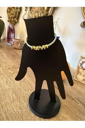 misstakıjewerly ÇELİK GÜMÜŞ/GOLD RENK DETAYLI KELEPÇE