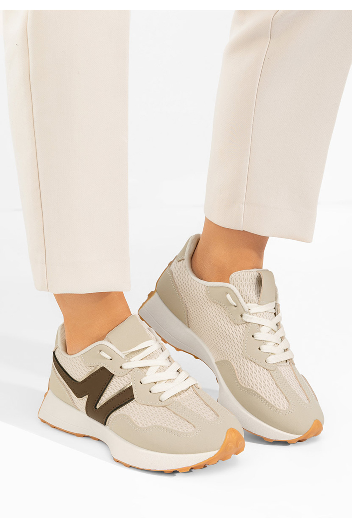 B T Shoes Дамски сникърси Arkana бежов
