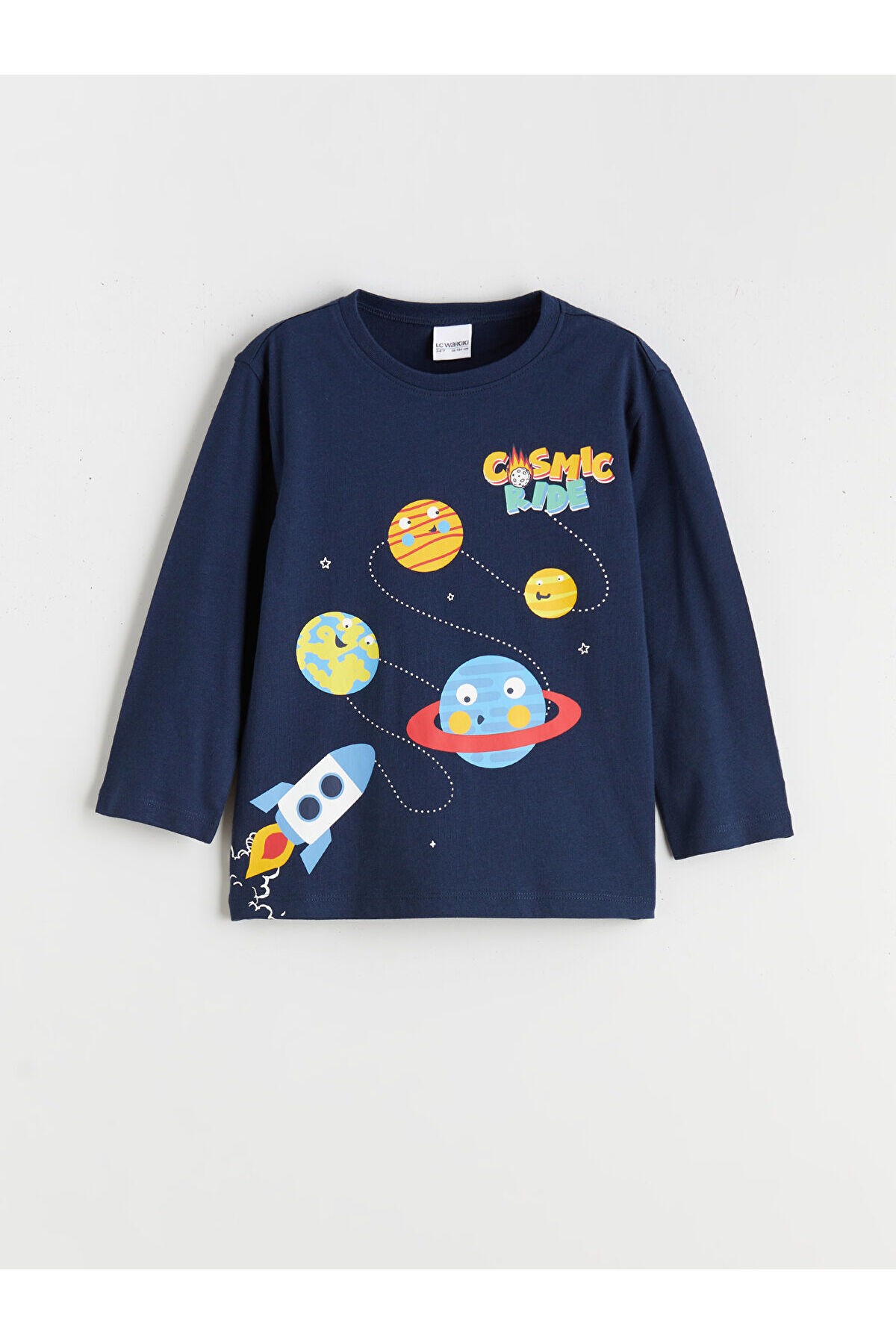 LC Waikiki Bisiklet Yaka Baskılı Erkek Çocuk Pijama Takım fotoğrafı 2 (önizleme)