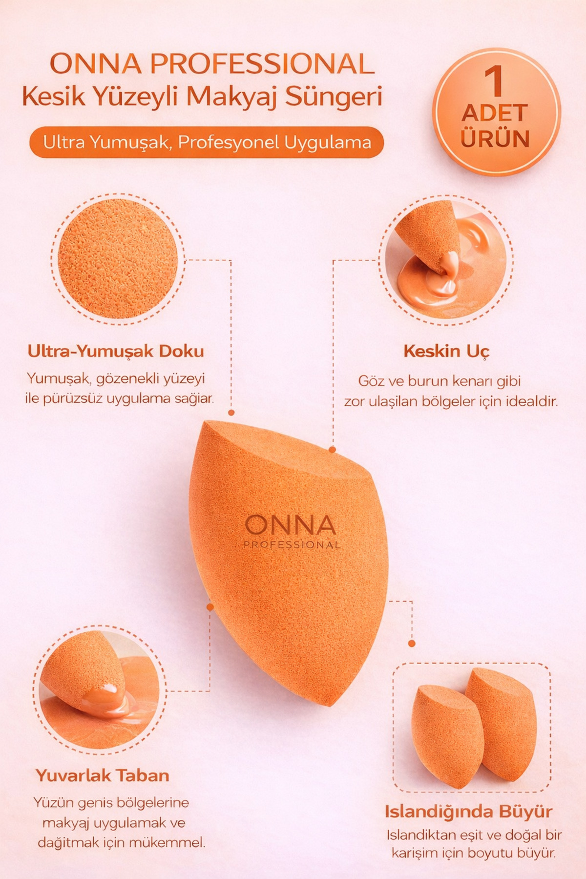 Makyaj Süngeri | Ultra Yumuşak Doku - 1 Adet — ONNA-SÜNGER — تصویر 6 از 6