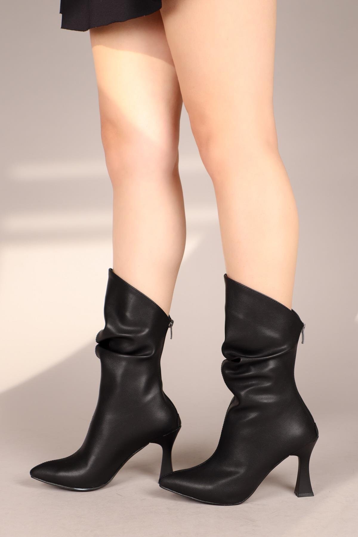 FELES  İnce topuk JEHONA Topuklu Yarım Çizme - Görsel 3