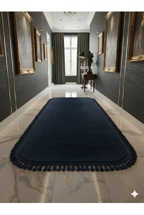 ALTUN CARPET MODERN LACİVERT KARE PONPON SAÇAKLI 2CM KALINLIK 12ML HAV YÜKSEK...