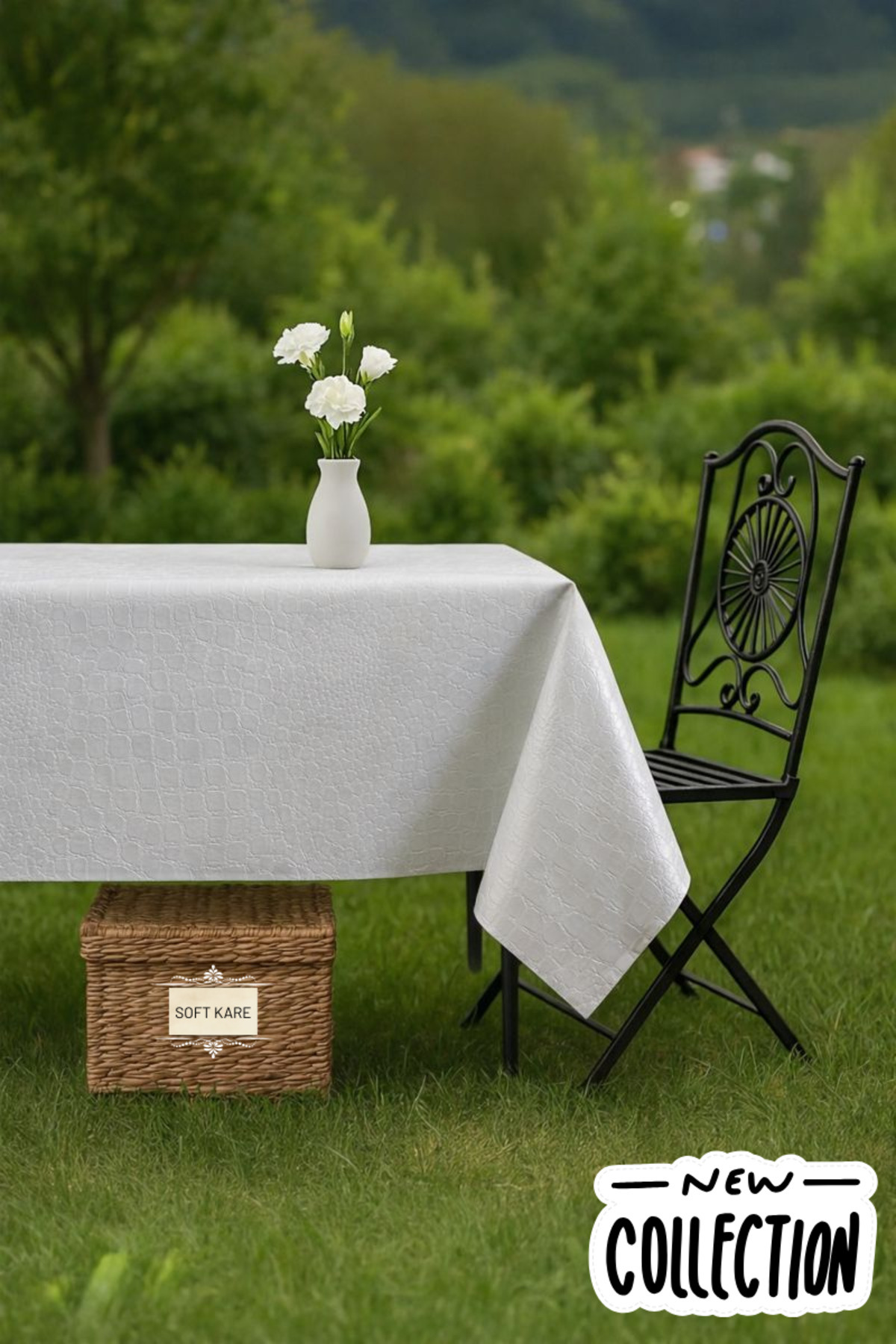 PVC Fibre Tablecloth – Wipe-Off, Waterproof, Modern Pattern, For Kitchen and Dining Table