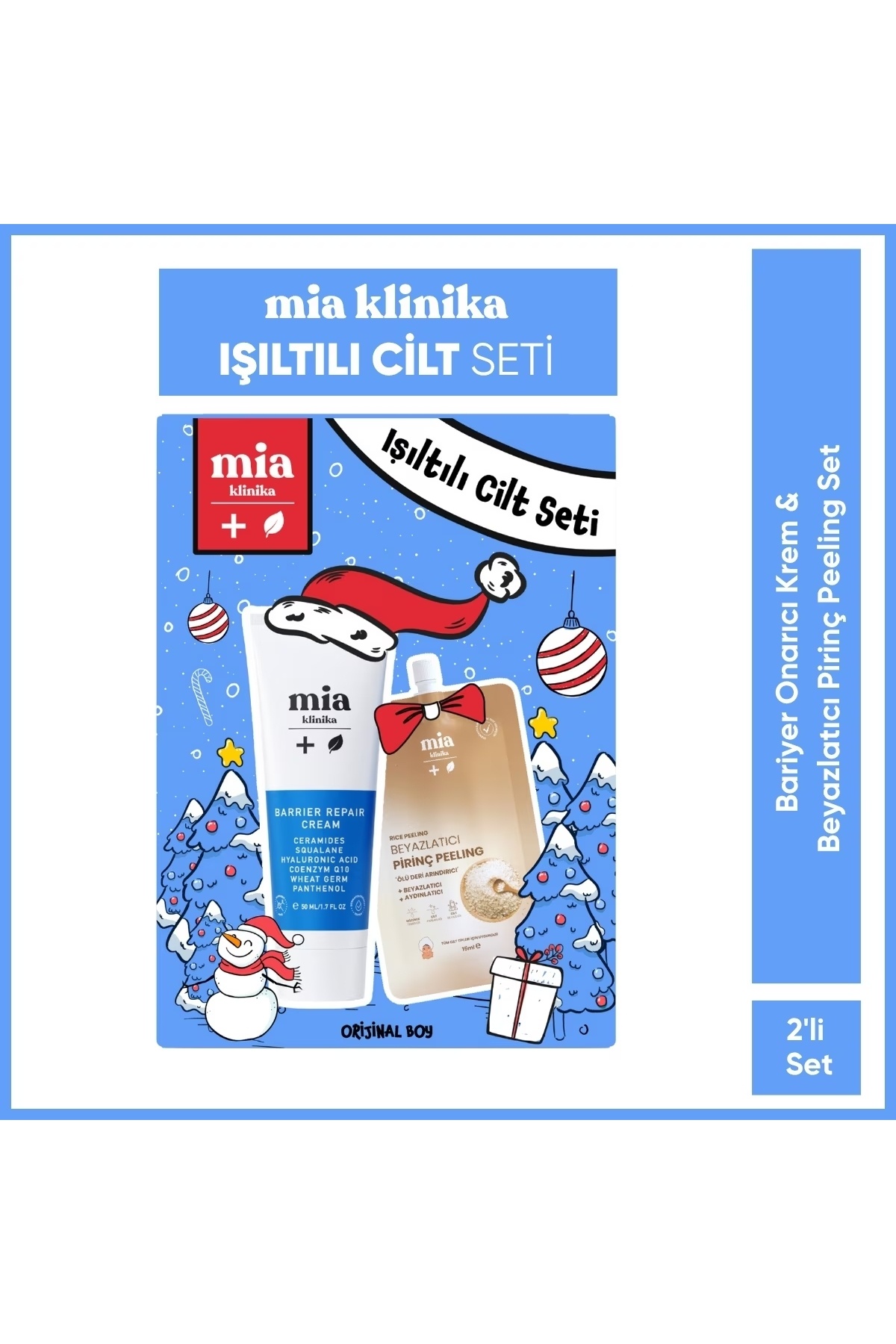 mia klinika Beyazlatıcı Pirinç Peeling 15 ml + Bariyer Onarıcı Krem 50 ml — luna9878