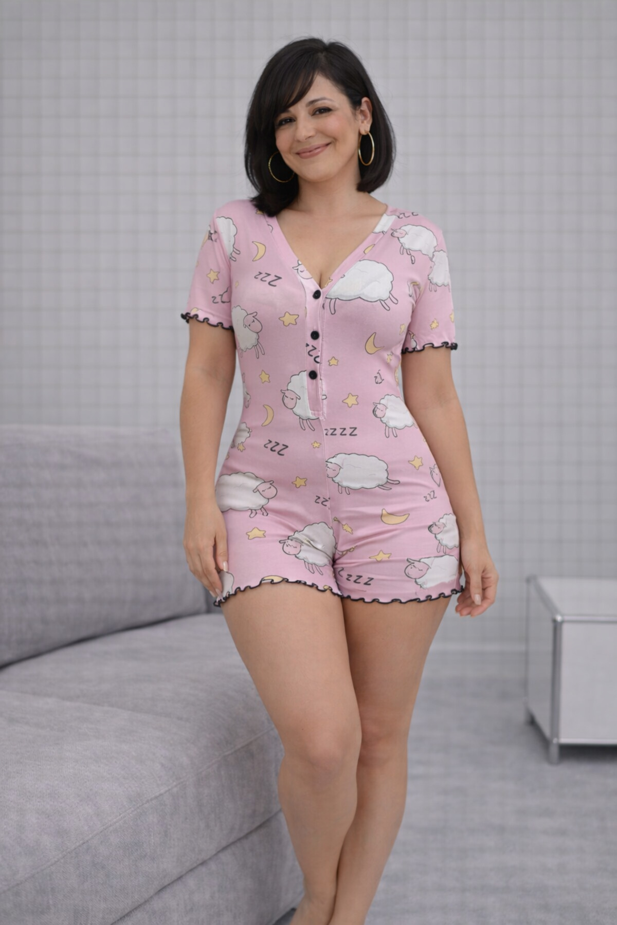 BYEN GİYİM En Mutlu Gecelermeli Ev Giyim Tulum – Günlük Rahat Kullanım