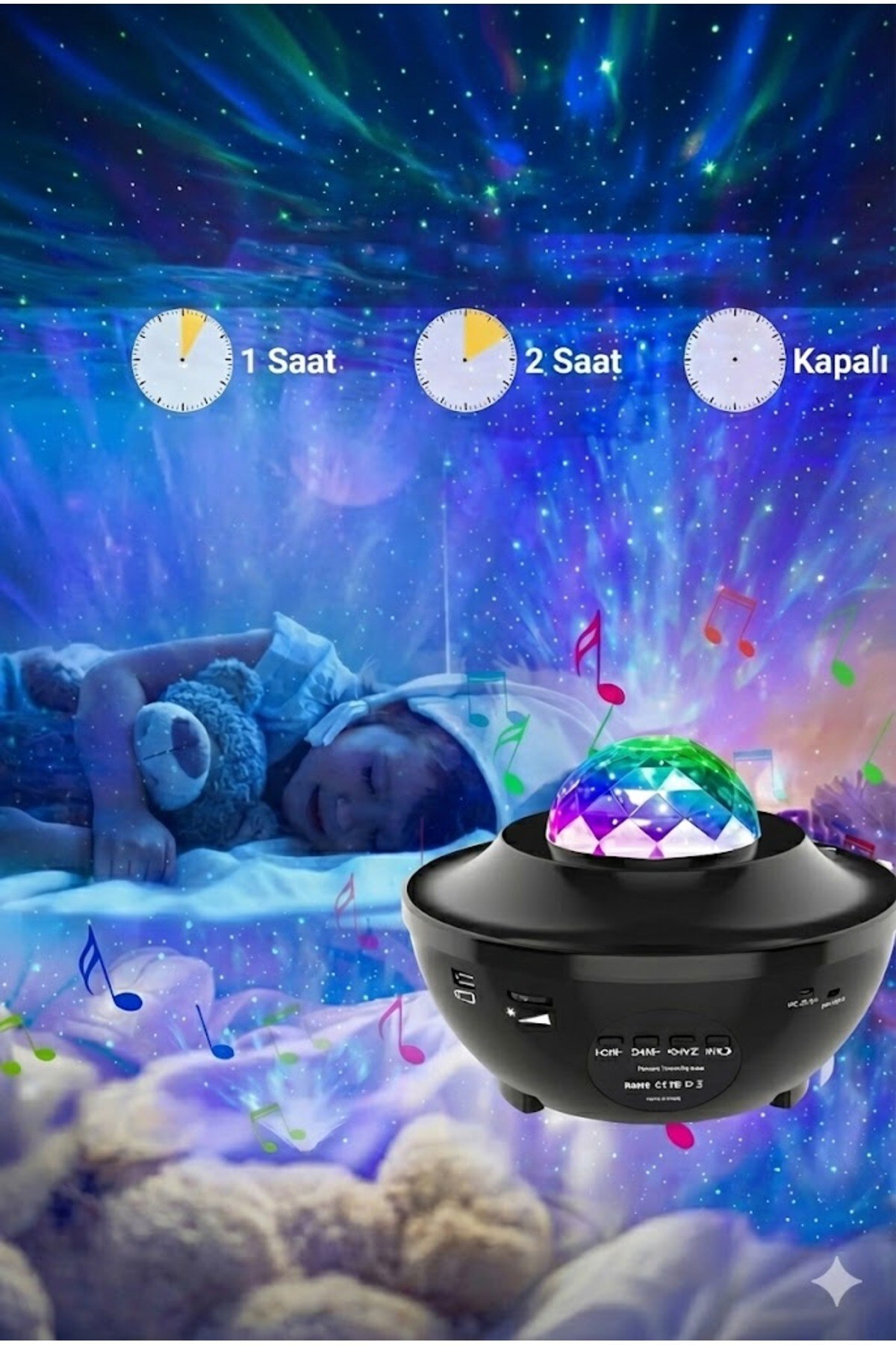 SORA HOME Galaksi Yıldız Projektörü Bluetooth Hoparlör 10 Renk