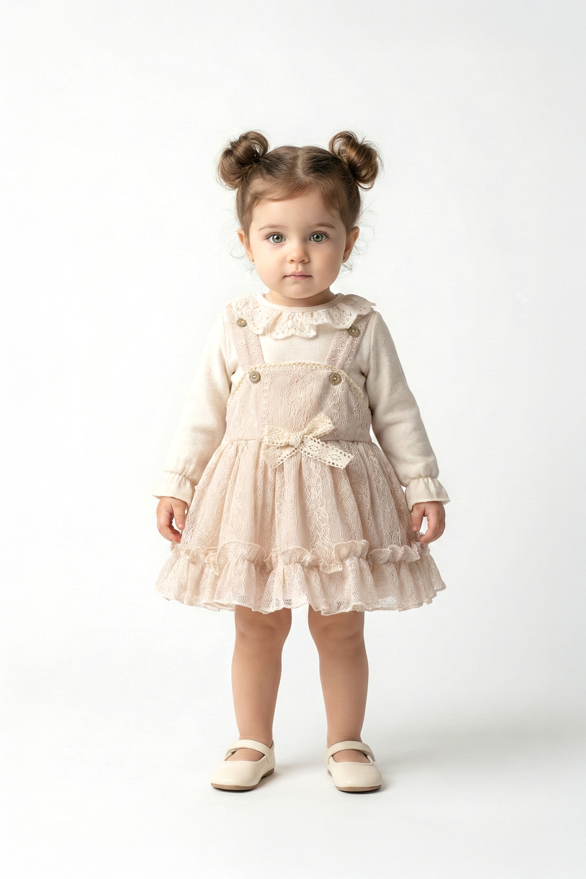 Baby Animals Kız Bebek Elbise Kız Çocuk Elbise Kurdelalı Doğum Günü Parti Düğün Özel Gün Bayramlık Elbise fotoğrafı 4 (önizleme)