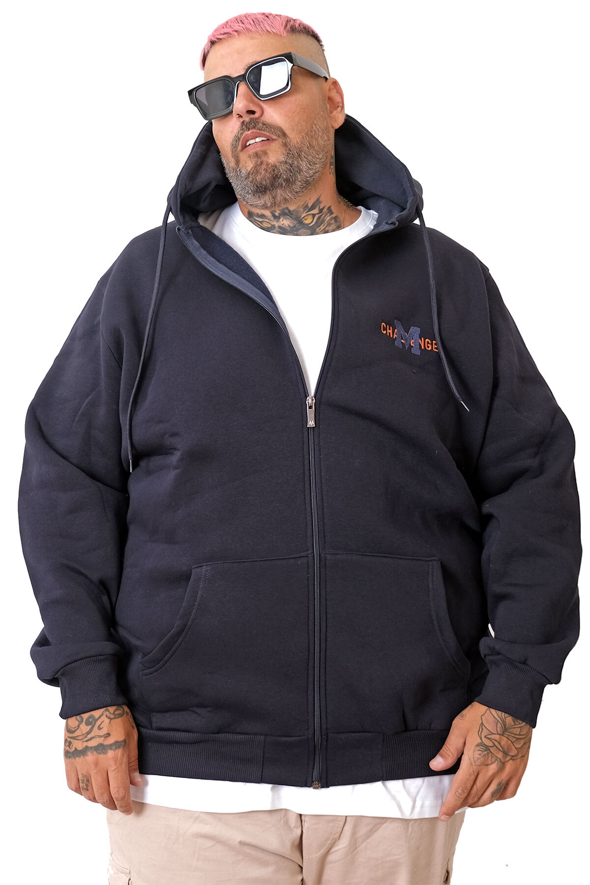 ModeXL Mode XL Battal Erkek Sweatshirt Kapsonlu M U25803