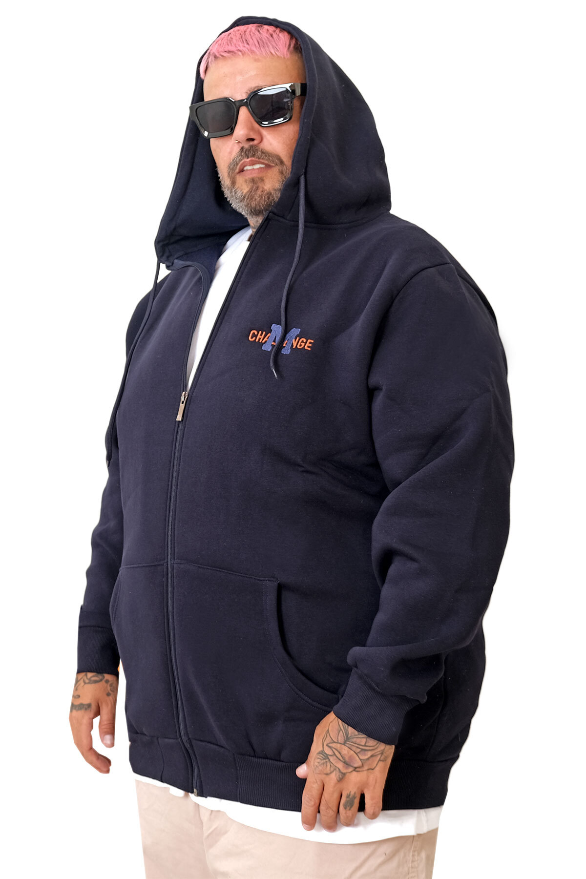 ModeXL Mode XL Battal Erkek Sweatshirt Kapsonlu M U25803 görsel 3