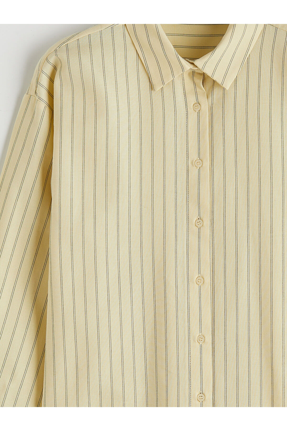 LC Waikiki  Çizgili Oxford Oversize Kadın Gömlek - Görsel 6