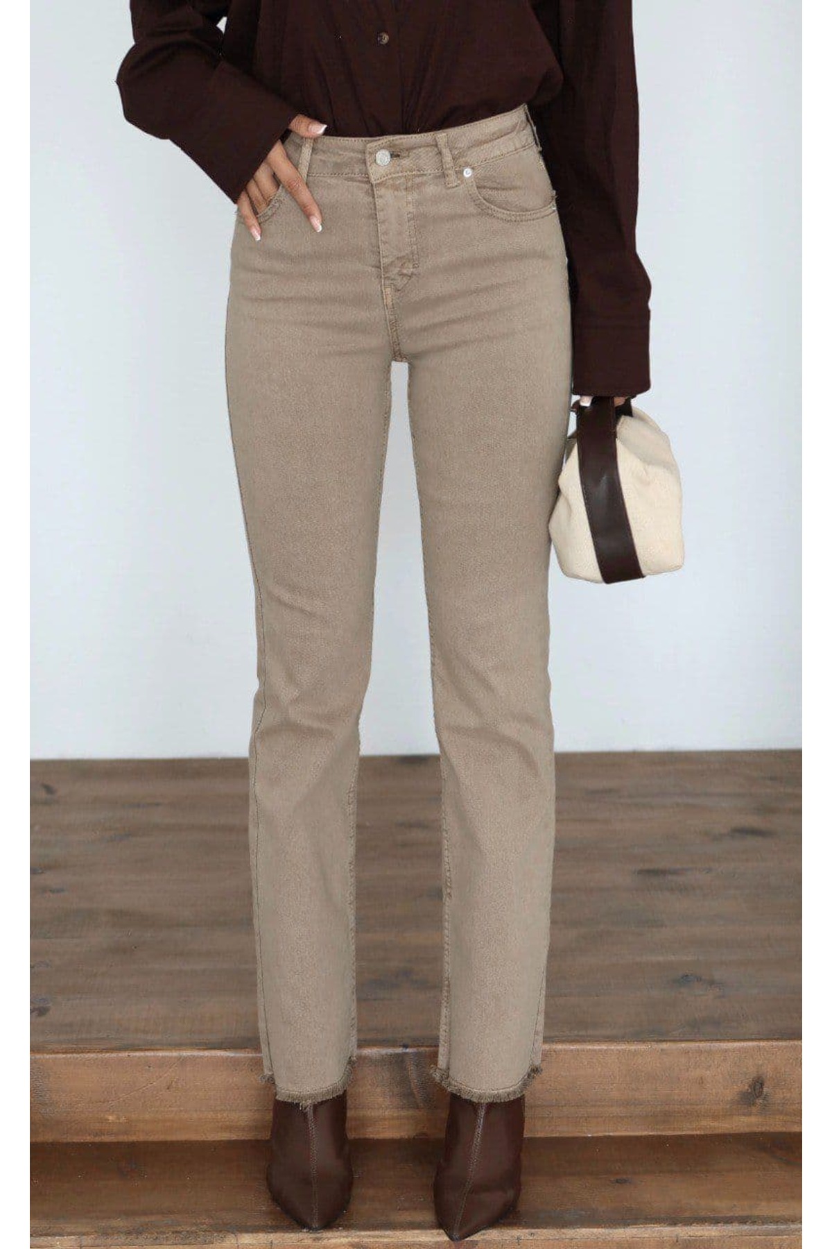 Serpirella Butik  Likralı Flare Jean - Görsel 4