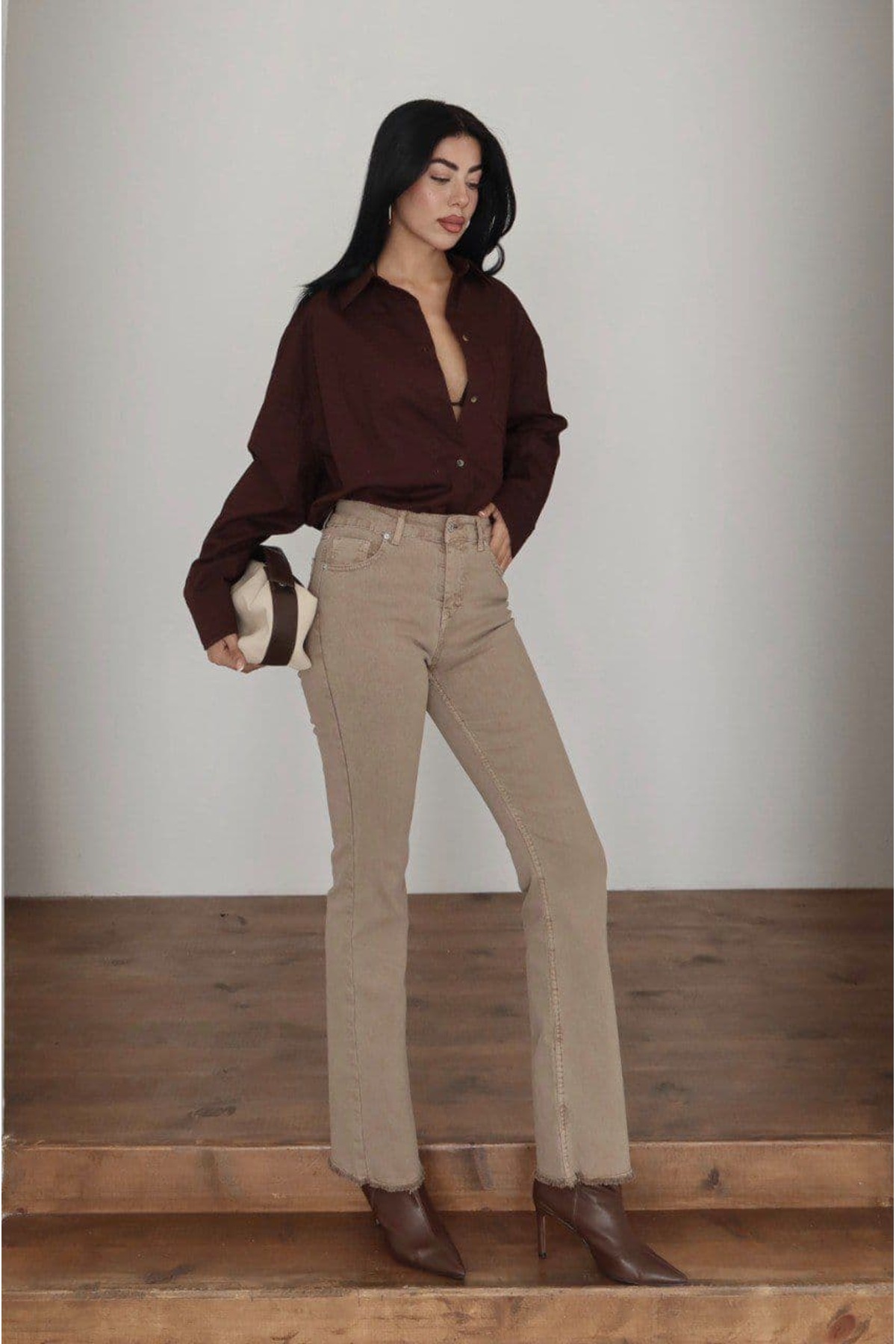 Serpirella Butik  Likralı Flare Jean - Görsel 2